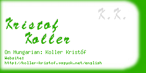 kristof koller business card